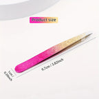 Gradient eyebrow tweezers, 1 stainless steel oblique precision eyebrow clip multifunctional plucking beard tweezers eye tool.