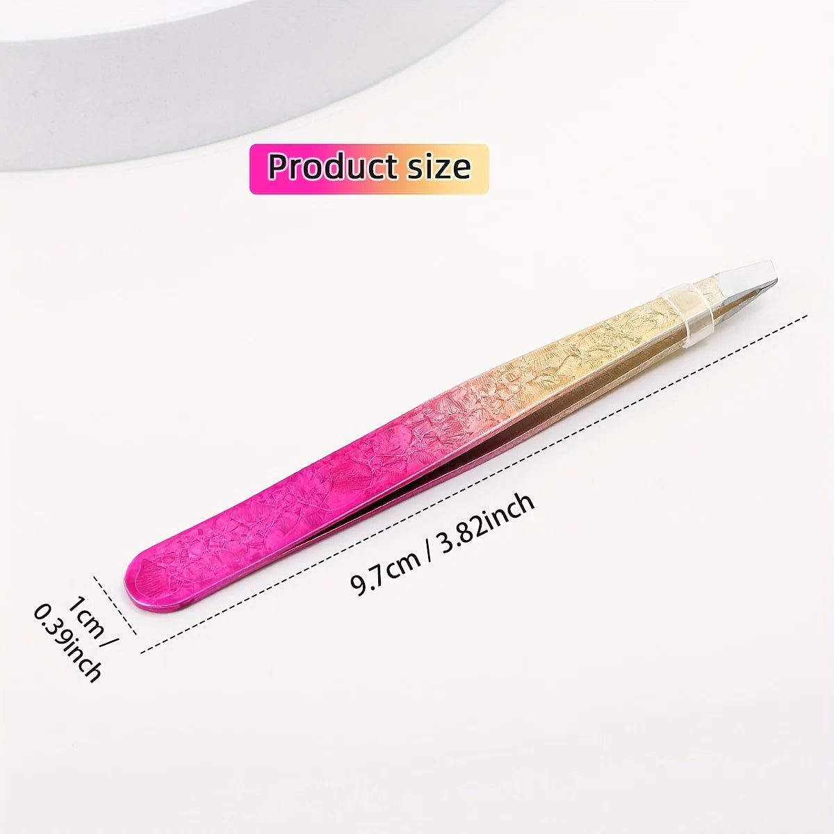 Gradient eyebrow tweezers, 1 stainless steel oblique precision eyebrow clip multifunctional plucking beard tweezers eye tool.
