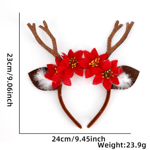 New Christmas Headwear Funny Deer Antlers Headpiece Santa Claus Hair Headband Happy New Year Merry Christmas Hair Accessories