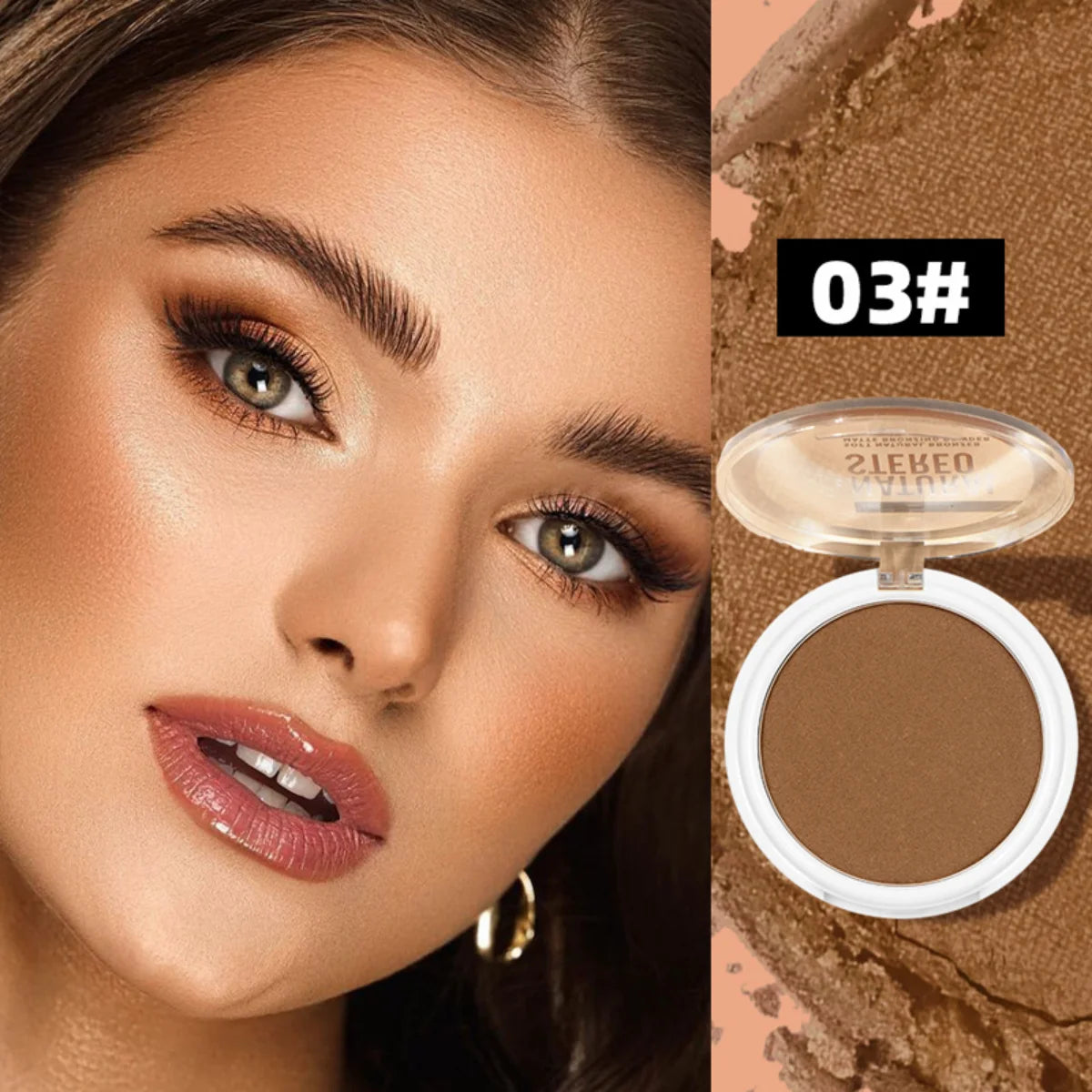 Contour Palette with Mirror Shadow Powder Bronzer Three-Dimensional Nose Shadow Repair Powder Facial Concealer Cosmetics Makeup