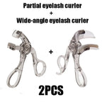 Dual-Type Eyelash Curler with Comb – Wide & Partial Clip Options, Waterproof, Long-Lasting, Natural Curl, Unisex Certified