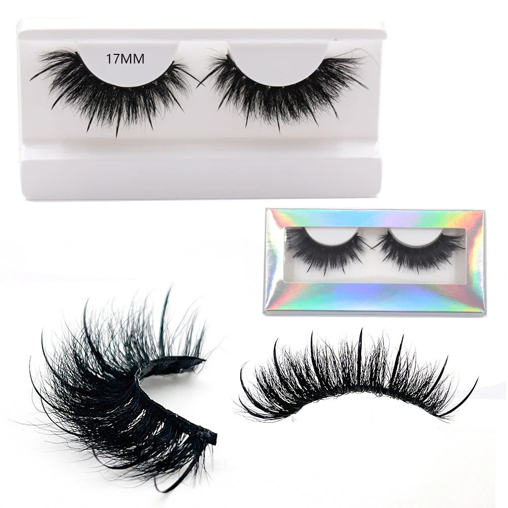 New Spike Real Mink Lashes High Quality 16mm 18mm 20mm 25mm Volume Fluffy Wispy Strip Lashes Suppliers Wholesale Mink Eyelashes