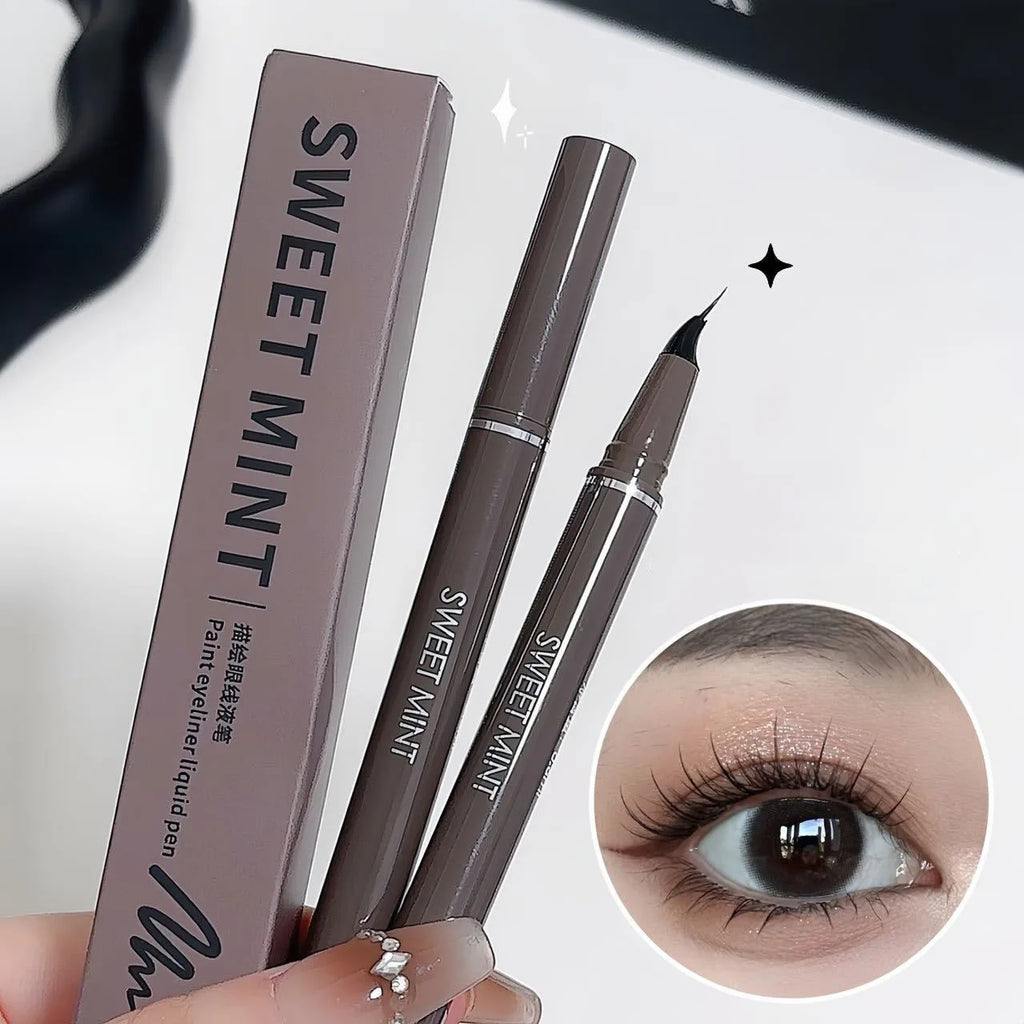 Curved Eyeliner Pen Quick Dry Liquid Eye Liner Easy To Draw Ultra-fine Lying Silkworm Pencil Black Brown Lower Eyelash Makeup