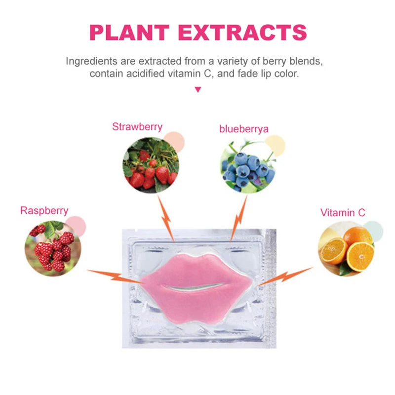 Pink Crystal Collagen Lip Mask Plump Lips Moisturizing Anti Wrinkles Nourishing Lip Patches Lips Plumper Skin Care Products