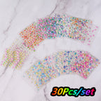 30Pcs/set Colorful Butterfly/Flowers Nail Stickers Kawaii Cute Mini Rose/Lavender/Sunflower Nail Decal DIY Adhesive Nail Floret