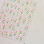 1pcs Dream Flower Window Shell Light Nail Art Stickers Japanese Flower Self Adhesive Stickers Press On Nails Decoration Decals