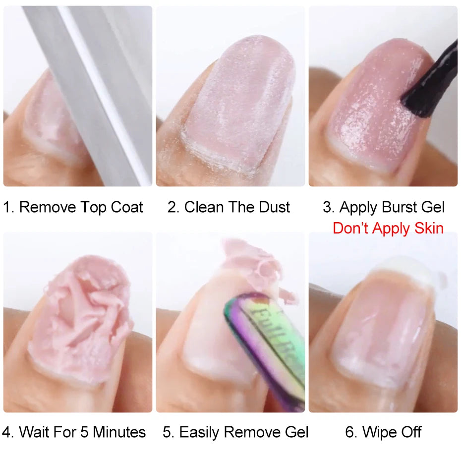 15ml Professional Remover Nail Gel Set With Pusher Magic Burst Soak Off Lacquer Degreaser Nails Cleanser Manicure Tools Supplies