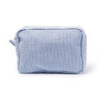 Personalized Seersucker Makeup Bag - Embroidered Name, Wash Bag, Wedding Bridesmaid Gift, Custom Toiletry Pouch