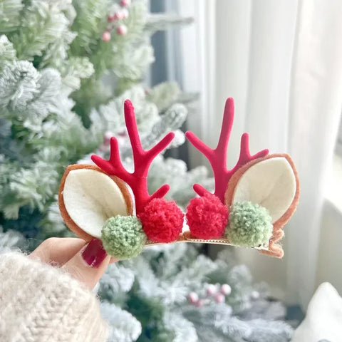 Christmas Hair Clips for Women Girls Antler Deer Ear Hairpin Hairgrips Kids New Year Barrettes Hair Accessories Jewelry