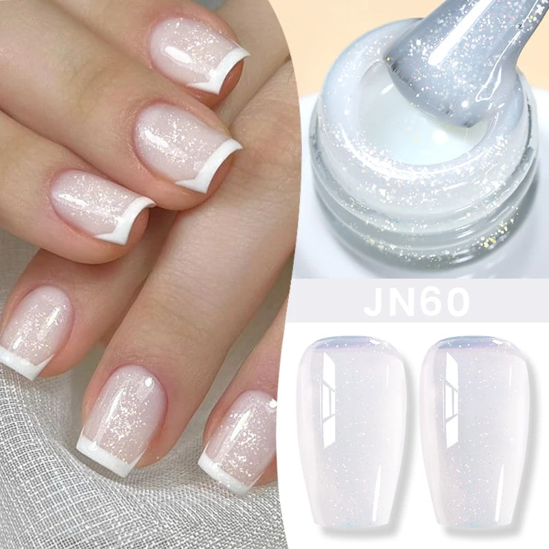 BORN PRETTY Milky White Jelly Nude Gel Nail Polish 10ml White Translucent Soak Off Gel Vernis Semi Permanent Need UV Light Cure