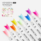 Vendeeni 9 Colors Patting Painting Gel Nail Polish Blooming Transfer Design UV LED Soak Off Gel Varnish Gradient Pat Gel Palette