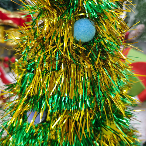 Christmas Tree Hats Fabric Rain Silk Hat for Adults Kids Funny Santa Hat with Tinsel Xmas Holiday Party Costume New Year Decor