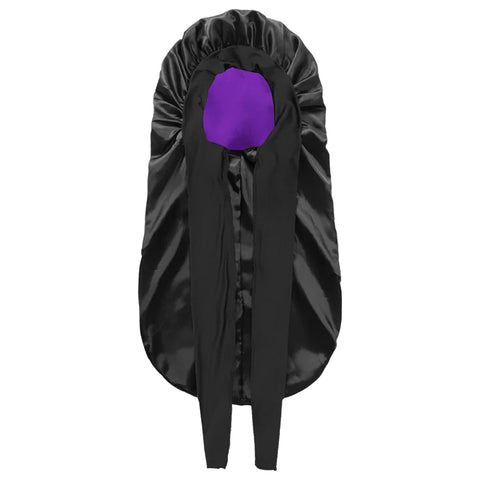 Extra Large Hair Long Silk Bonnet Cap With Elastic Satin Hair Band Comfortable Head Cover Night Sleep Hat For Sleeping Shower