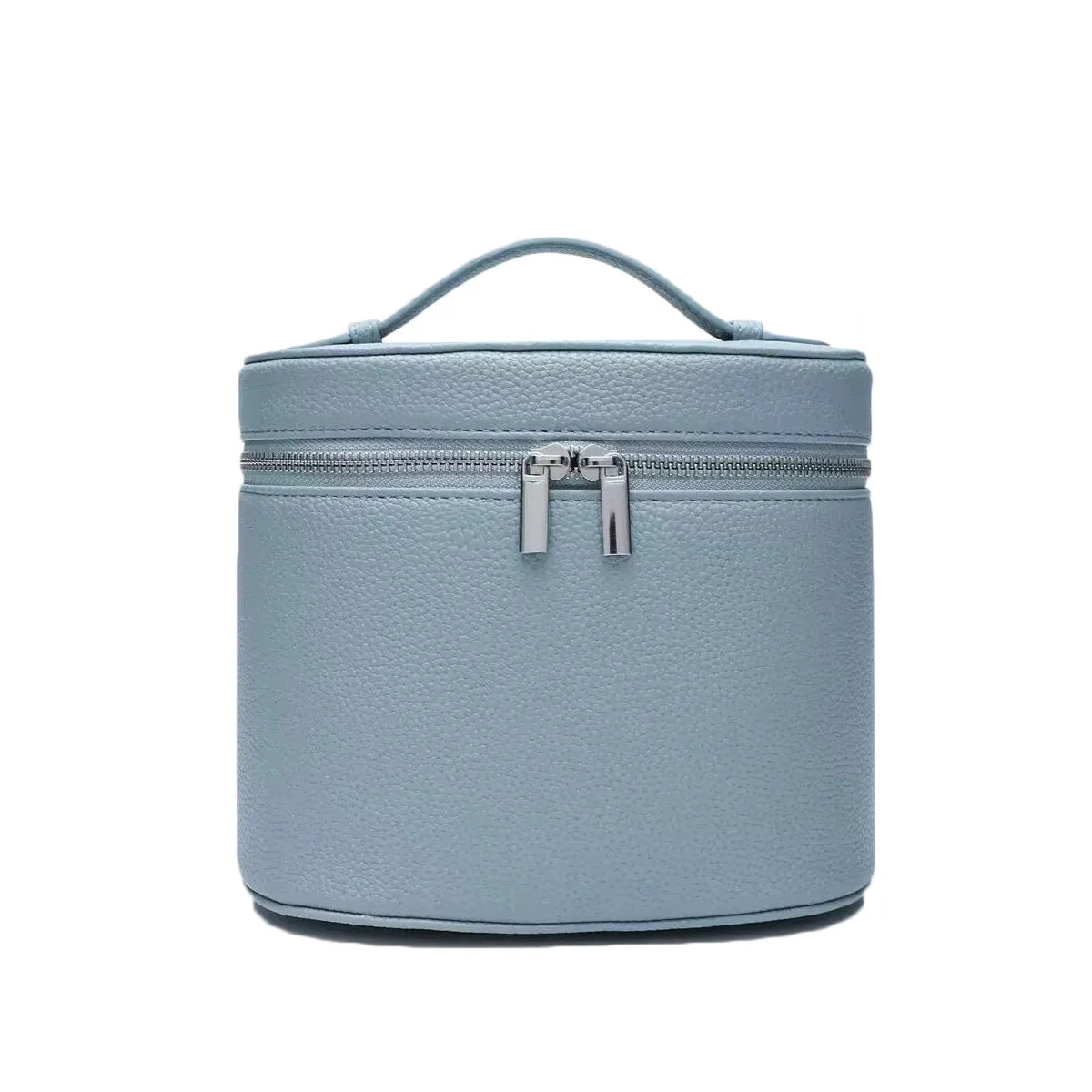 Customizable Name Portable Travel Storage Bag - Removable Cosmetic Bag with Separate Washing Compartment Pebble Leather