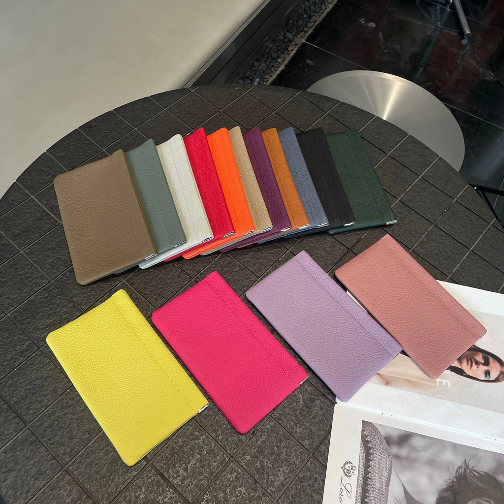 Custom Letters  Ladies Genuine Leather Ultra-thin New Minimalist Long Wallet With Automatic Closure makeup Lipstick Storage Bag