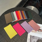 Custom Letters  Ladies Genuine Leather Ultra-thin New Minimalist Long Wallet With Automatic Closure makeup Lipstick Storage Bag