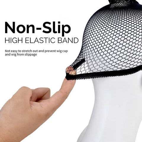 Mesh Wig Cap Stretchable Elastic Black Hair Net Stretch Open Ended Fishnet Wig Net Breathable Mesh Cap for Wig Accessories