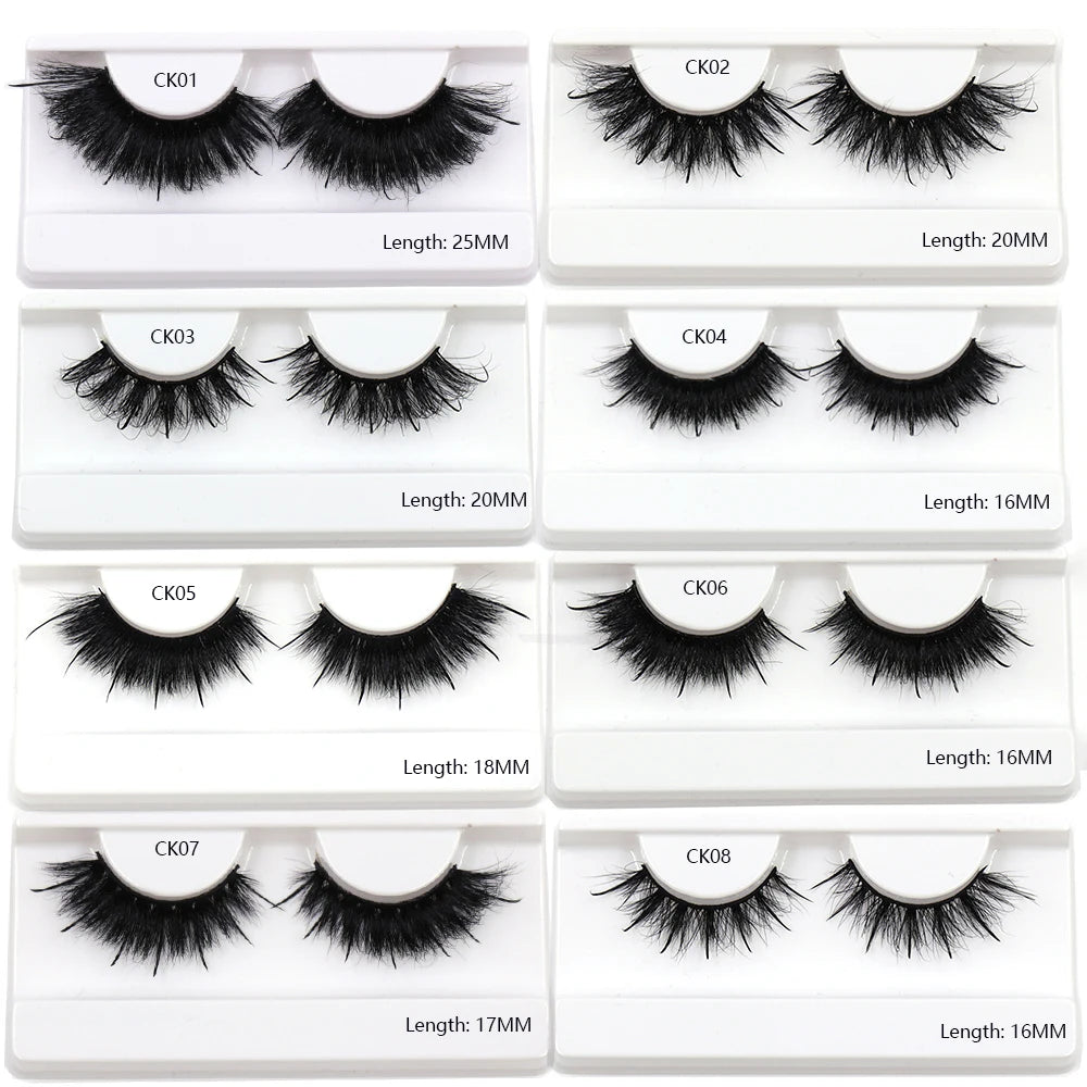 New Spike Real Mink Lashes High Quality 16mm 18mm 20mm 25mm Volume Fluffy Wispy Strip Lashes Suppliers Wholesale Mink Eyelashes