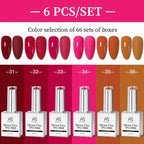 AS 6pcs Color Nail Gel Polish Kit Jelly Pink TPO FREE HEMA FREE Self Leveling Nude Natural Pink Nail Varnish Manicure Set