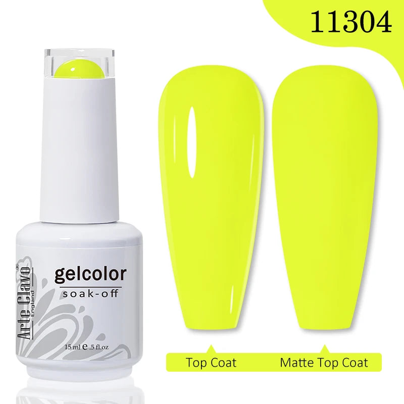 Arte Clavo Transparent Nude Pink Color Jelly Gel Nail Polish Semi Permanent 15ml Top Coat Soak Off UVLED Varnish Nail Art Design