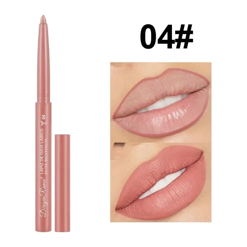 12 Pcs/Set Waterproof Lip Liner Pencil Nude Color Matte Lipliner Moisturizing Long Lasting Lipstick Professional Makeup Lip Tint