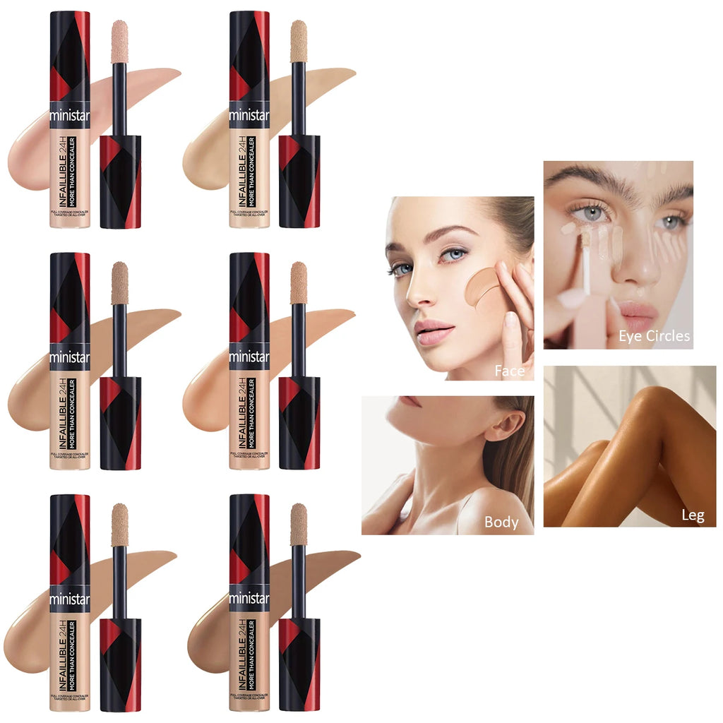 1pc full coverage concealer, waterproof, sweat proof, stain resistant, durable, creating a perfect skin makeup look