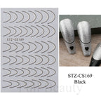 3pcs/set 3D Simple Lines Nail Stickers Rose Gold Metal Stripe Letters Decals Curve Gel Nails Art Sliders Polish Manicure Decor