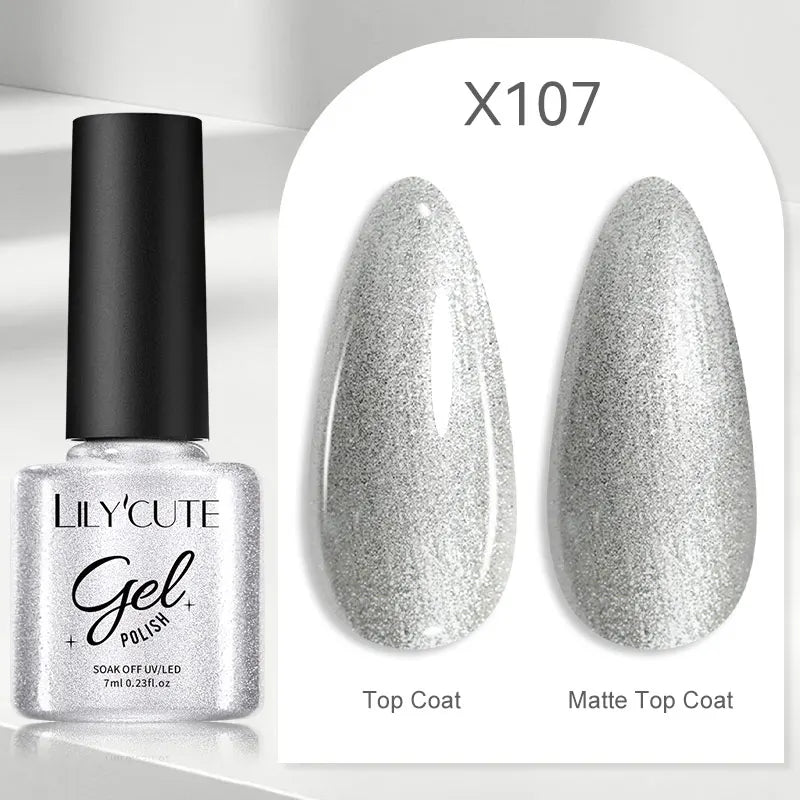 LILYCUTE  5ml Gold Sliver Metallic Liner Gel Nail Polish French Style Super Bright Mirror Pull Line Graffiti Painting Stripe Gel