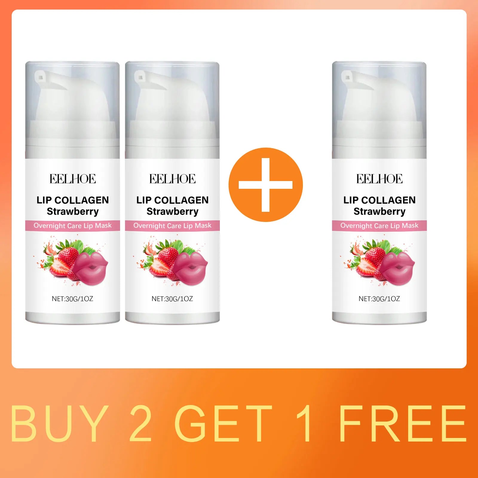 EELHOE Strawberry Moisturizing Lip Mask Lip Exfoliator Deep Nourishment Repair Lip Plumping Gloss Overnight Sleeping Lip Mask