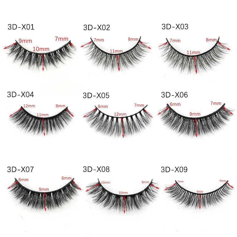 3/5 Pairs Hot Sale Natural Long 3D Mink Lashes Soft Short Faux Cils Handmade Fake Lashes Makeup Tool Eyelash Extension Maquiagem