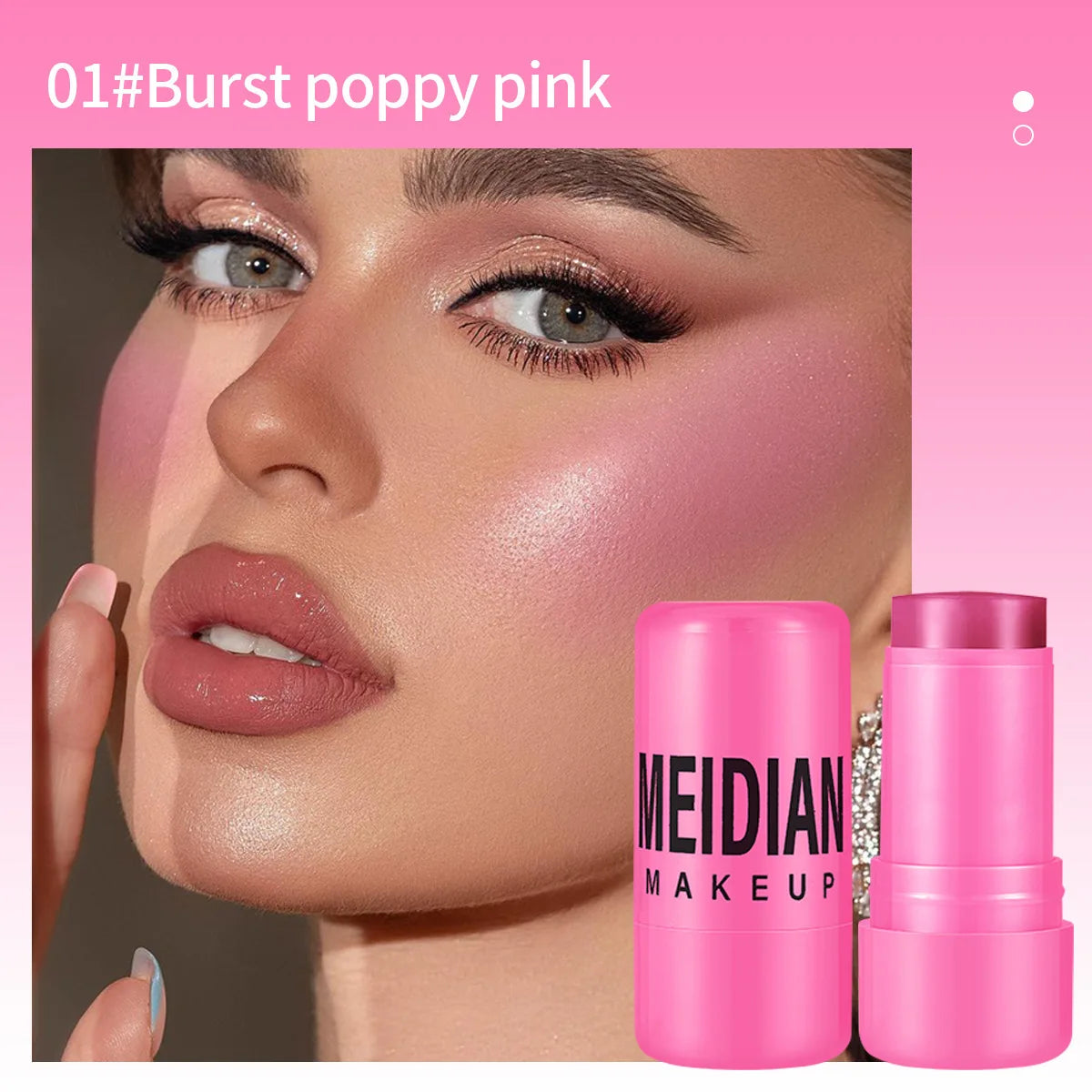 Easy Makeup Jelly Powder Blusher Stick Waterproof Long-lasting Lip And Cheek Color Dual-use Facial Powder Blusher Cream