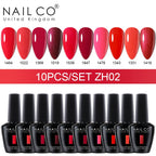 NAILCO 15ml 10pcs/Set Nude Colors Gel Nail Polish UV Gel Nail Polish Pink Nail Lakiery Esmalte Top Base Nail Art Design Vernis