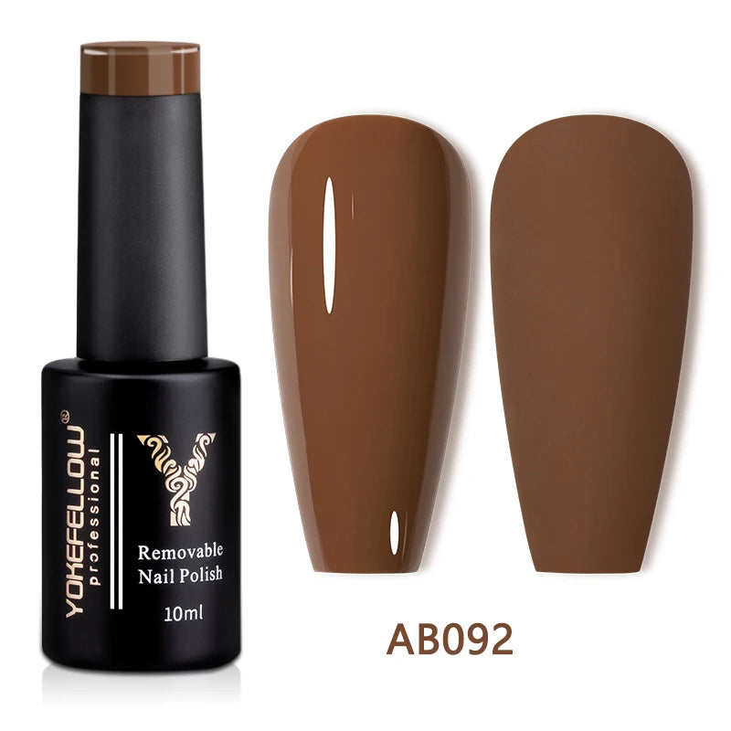 YOKEFELLOW 10ml Jelly Nude Gel Nail Polish High Quality Translucent Pink Nail Gel Varnish Soak Off UV Gel Polish Long Lasting