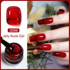Arte Clavo Transparent Nude Pink Color Jelly Gel Nail Polish Semi Permanent 15ml Top Coat Soak Off UVLED Varnish Nail Art Design