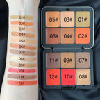 12-Color Iron Box Blusher Plate Multi-Color Cream Blush Plate Concealer Plate Contour and Highlighter Palette Makeup Blush Face