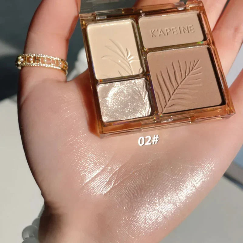 4Colors Matte Highlighter Contour 3D Facial Bronzer Brightening Glitter Highlight Palette Eye Shadow Nose Powder Makeup Cosmetic