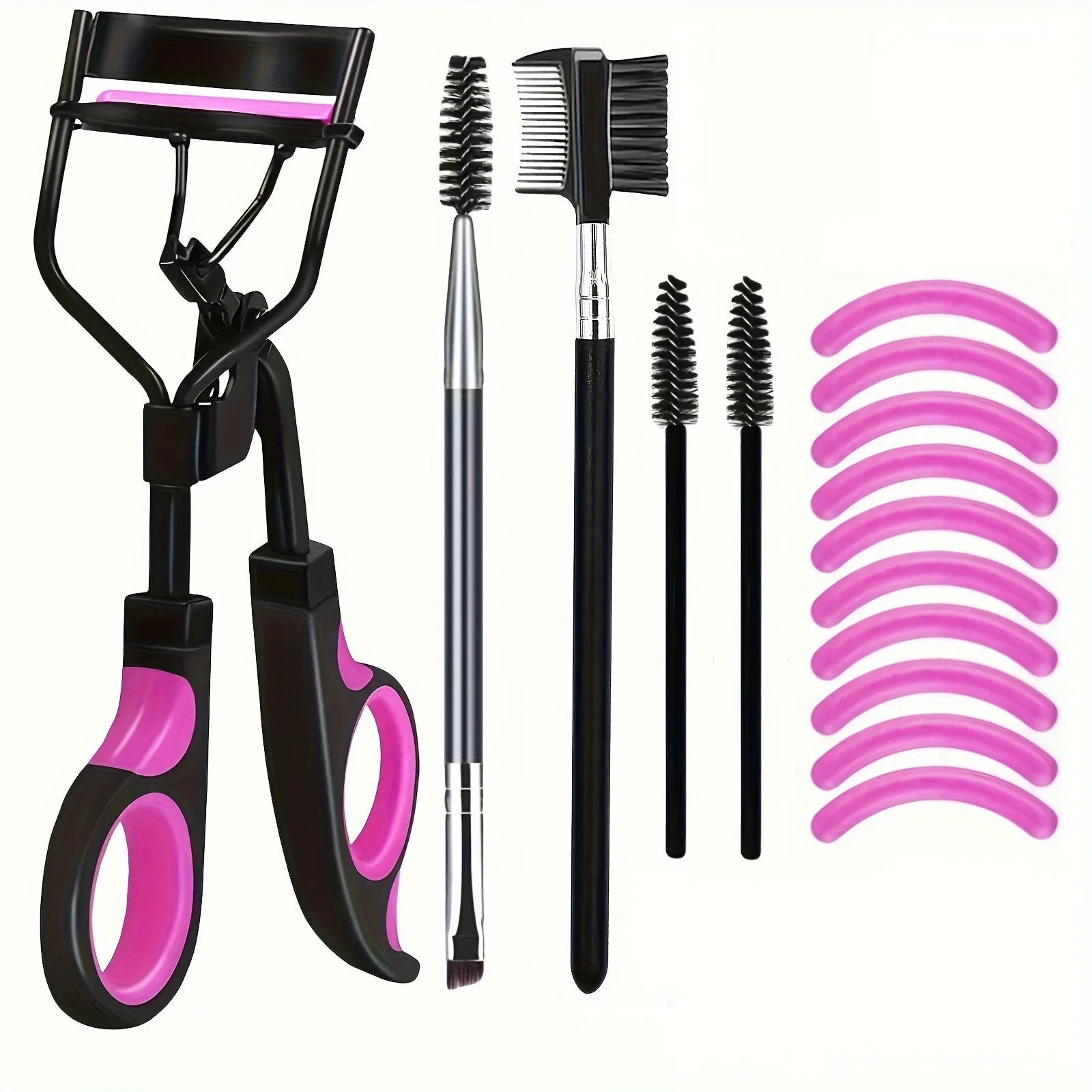 11/16PCS Eyelash Curler with 10pcs Replacement Pads Women Professional Eyelashes Curling Tweezers Clips Lasting Eye Makeup Tools