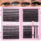SEEUI Lash Clusters Kit Natural Look Large Capacity Lash Extension Kit with Lash Bond And Seal Eyelash Tweezers