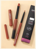 2pcs Lipstick Lipliner Pen Set Matte Waterproof Lip Liner Pencil Contour Makeup Sexy Red Lip Stick Long Lasting Cosmetics Beauty