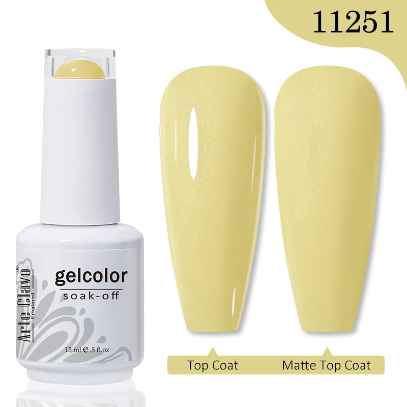 Arte Clavo Transparent Nude Pink Color Jelly Gel Nail Polish Semi Permanent 15ml Top Coat Soak Off UVLED Varnish Nail Art Design