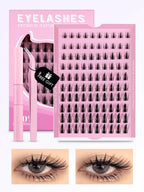 GROINNEYA Cluster Lashes Kit Manga Lashes Natural Eyelash extension Cluster Natural Volume Individual Lashes Mixed Tray Lashes