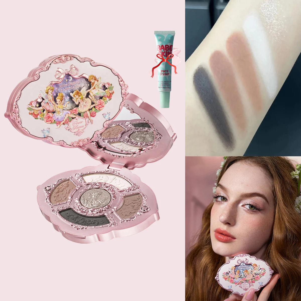 Flower Knows Chocolate Wonder-Shop 8-Color Eyeshadow Palette Matte Shimmer Waterproof Highly Pigmented Long Lasting Makeup