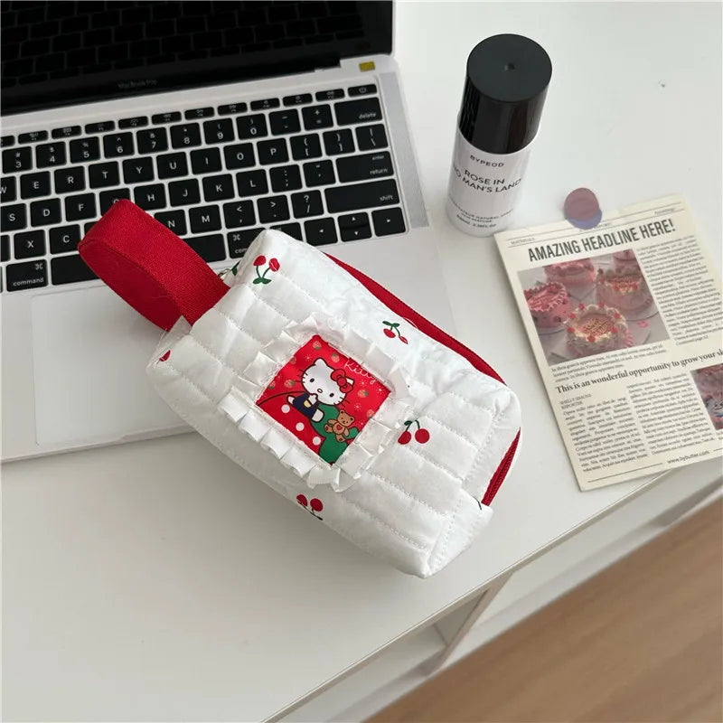 Ladies' Cute Large Capacity Cat Makeup Bag Women Instagram Travel Portable Convenient Toilet Bag Student Storage Pen Case