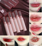 Cherry Pink Waterproof Mirror Finish Water Lip Gloss Nude Brown Clear Tint Glass Lip Oil Liquid Makeup for Luminous Look