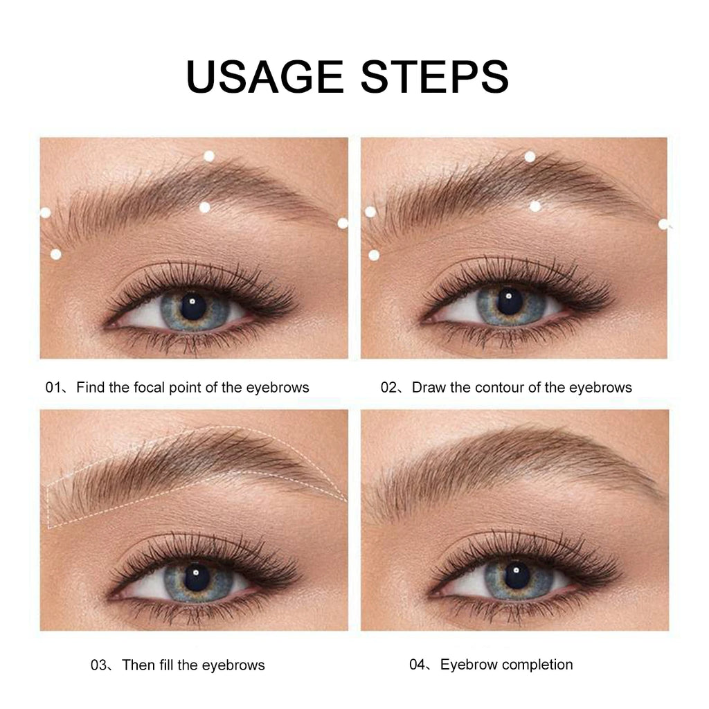 3-Color Brow Powder Set with Brush - Long-lasting, color-resistant, versatile contour makeup set for natural, three-dimensional