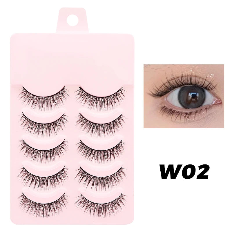 5 Pairs Soft Strip Lashes Manga Makeup Korean Natural False Eyelashes DINGSEN Natural Lashes Sleeve Anime Daily Eyelashes