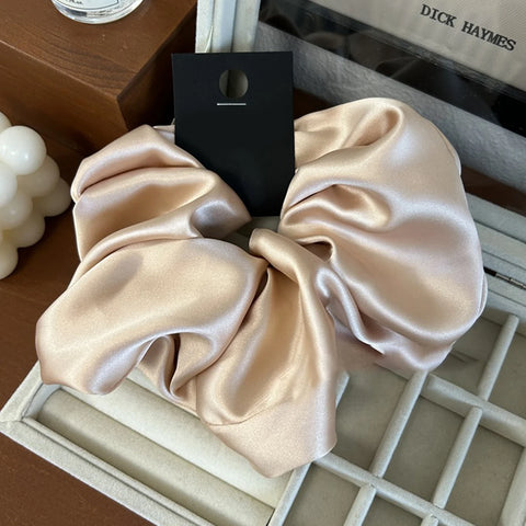 Korean Fashion Big Scrunchies For Girls Pink White Hairties For Bun Hairstyle Hair Bands Hair Accessories For Women Headwear