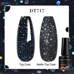 MEET ACROSS 7ml Red Blue Green Metallic Gel Nail Polish Super Bright Mirror Effect Semi Permanent LED UV Gel Nail Art Varnish