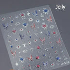 5D Gradient Love Gem Glitter Love Heart Colorful Cat's Eye Rhinestone Soft Self Adhesive Nail Art Stickers Shiny Manicure Decals