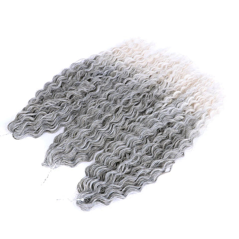 Ariel Hair Synthetic Twist Crochet Curly Hair 24 Inch Water Wave Braid Hair Ombre Blonde Brown Deep Wave Braiding Hair Extension